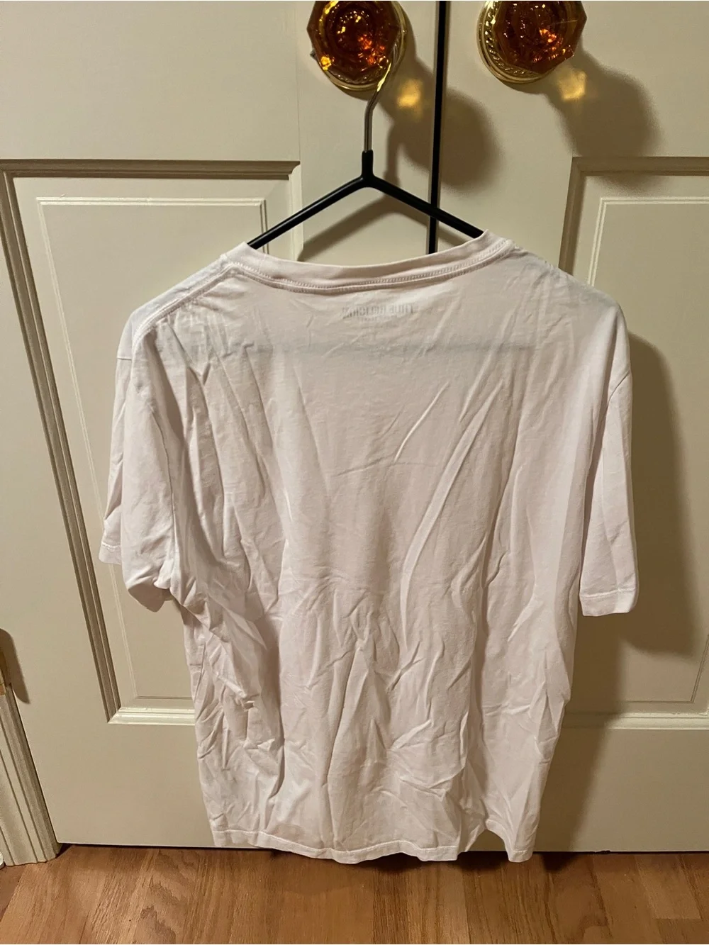 True Religion White Short-Sleeve Pocket Tee with Maroon Graphic